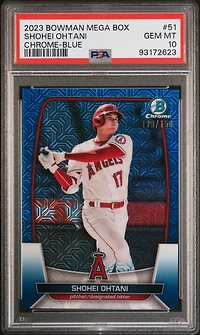 2023 Bowman Mega Box Chrome 51 Shohei Ohtani Blue Refractor PSA 10