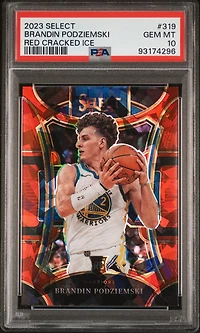 2023 Panini Select 319 Brandin Podziemski Red Cracked Ice PSA 10
