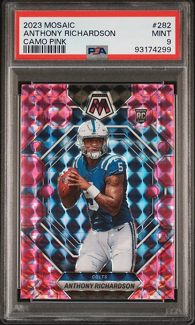2023 Panini Mosaic 282 Anthony Richardson Camo Pink PSA 9