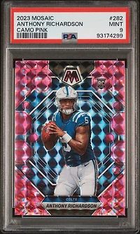 2023 Panini Mosaic 282 Anthony Richardson Camo Pink PSA 9