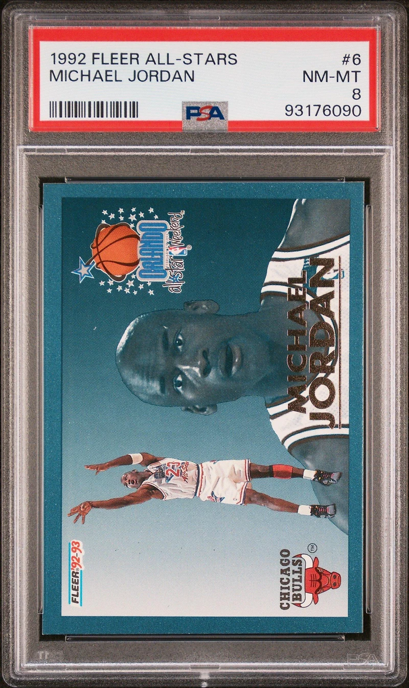 1992 Fleer All-stars 6 Michael Jordan PSA 8