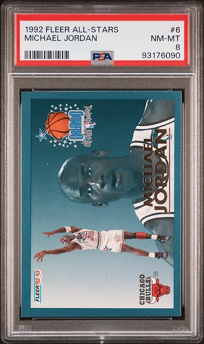 1992 Fleer All-stars 6 Michael Jordan PSA 8