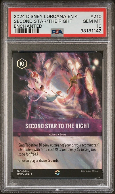 2024 Disney Lorcana En 4-ursula's Return 210 Second Star To The Right Enchanted PSA 10
