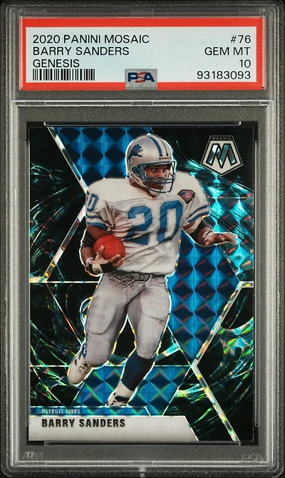 2020 Panini Mosaic 76 Barry Sanders Genesis PSA 10