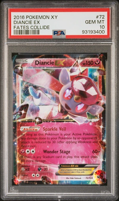 2016 Pokemon Xy Fates Collide 72 Diancie Ex PSA 10