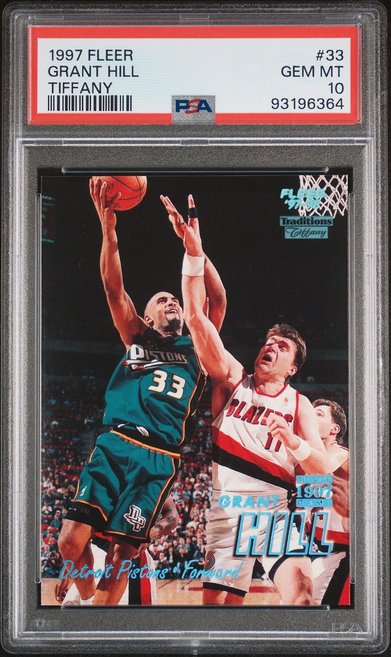 1997 Fleer 33 Grant Hill Tiffany PSA 10