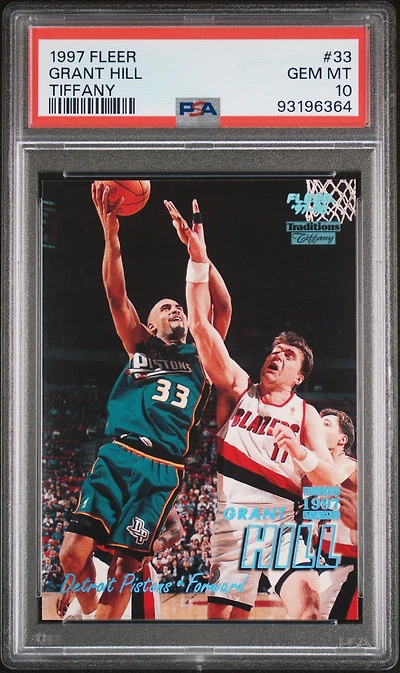 1997 Fleer 33 Grant Hill Tiffany PSA 10