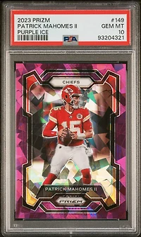 2023 Panini Prizm 149 Patrick Mahomes Ii Purple Ice PSA 10