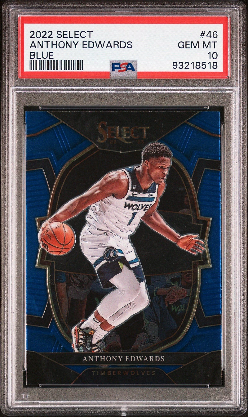 2022 Panini Select 46 Anthony Edwards Blue PSA 10