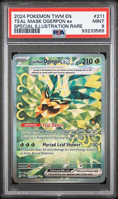 2024 Pokemon Twm En-twilight Masquerade 211 Teal Mask Ogerpon Ex Special Illustration Rare PSA