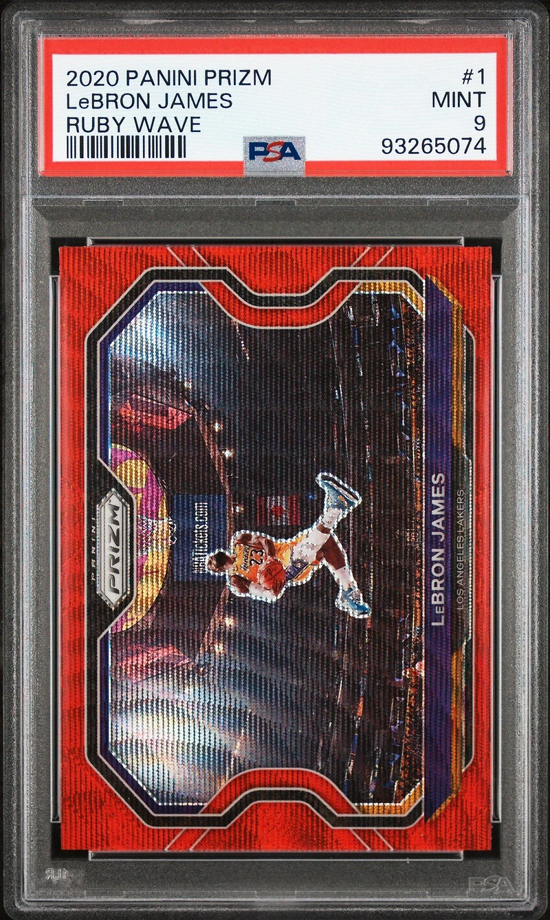 2020 Panini Prizm 1 Lebron James Ruby Wave PSA 9