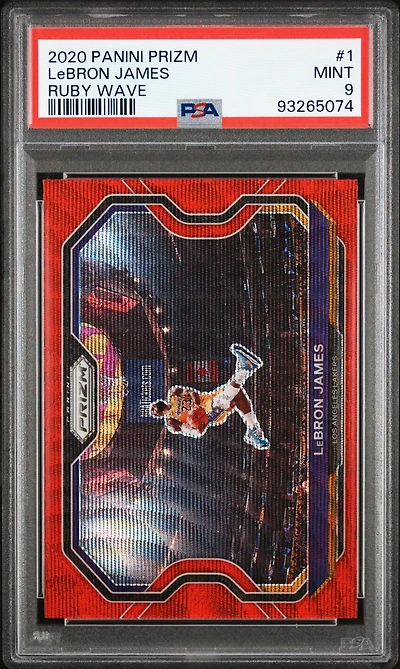 2020 Panini Prizm 1 Lebron James Ruby Wave PSA 9
