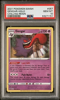 2021 Pokemon Sword & Shield Chilling Reign 057 Gengar-holo PSA 10