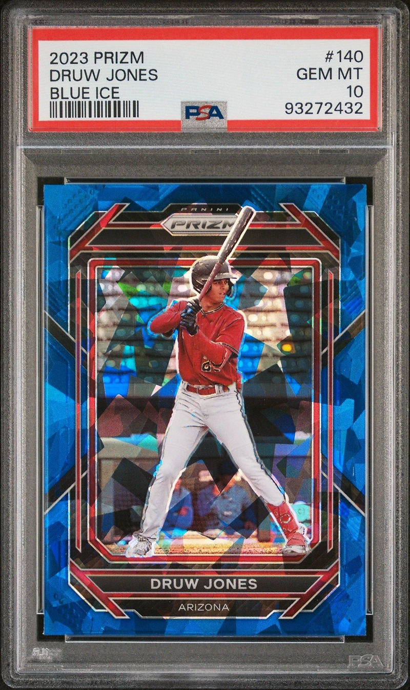 2023 Panini Prizm 140 Druw Jones Blue Ice PSA 10