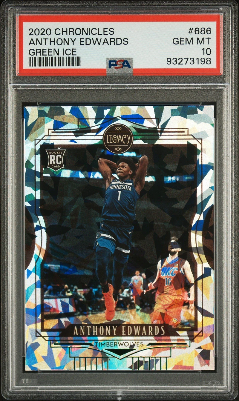 2020 Panini Chronicles 686 Anthony Edwards Green Ice PSA 10