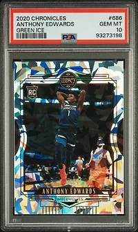 2020 Panini Chronicles 686 Anthony Edwards Green Ice PSA 10