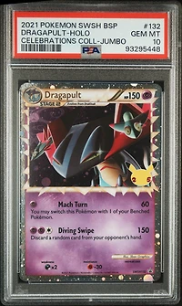 2021 Pokemon Swsh Black Star Promo 132 Dragapult-holo Celebrations Collection-jumbo PSA 10