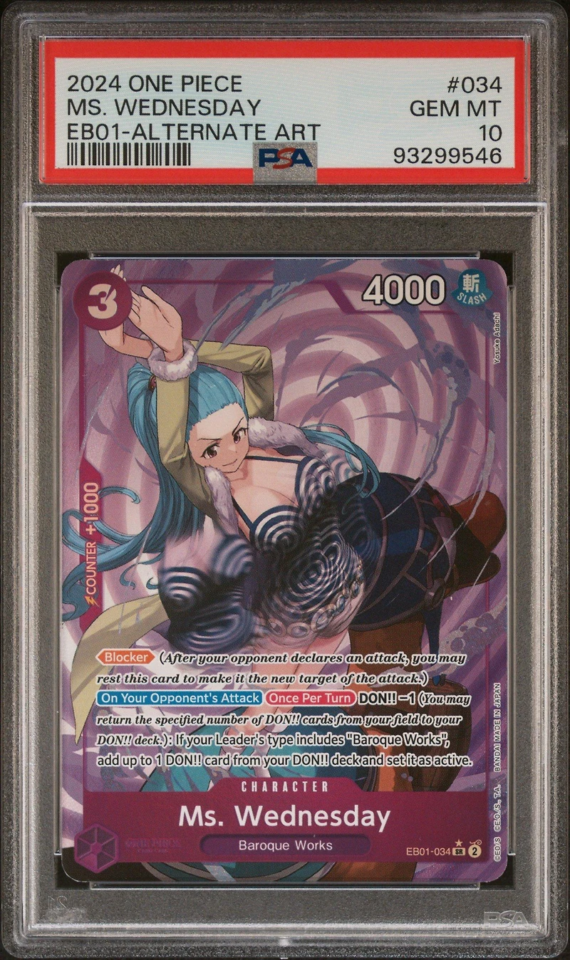 2024 One Piece Eb01-extra Booster -memorial Collection- 034 Ms. Wednesday Alternate Art PSA 10