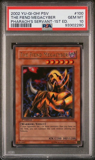 2002 Yu-gi-oh! Psv-pharaoh's Servant 100 The Fiend Megacyber 1st Edition PSA 10