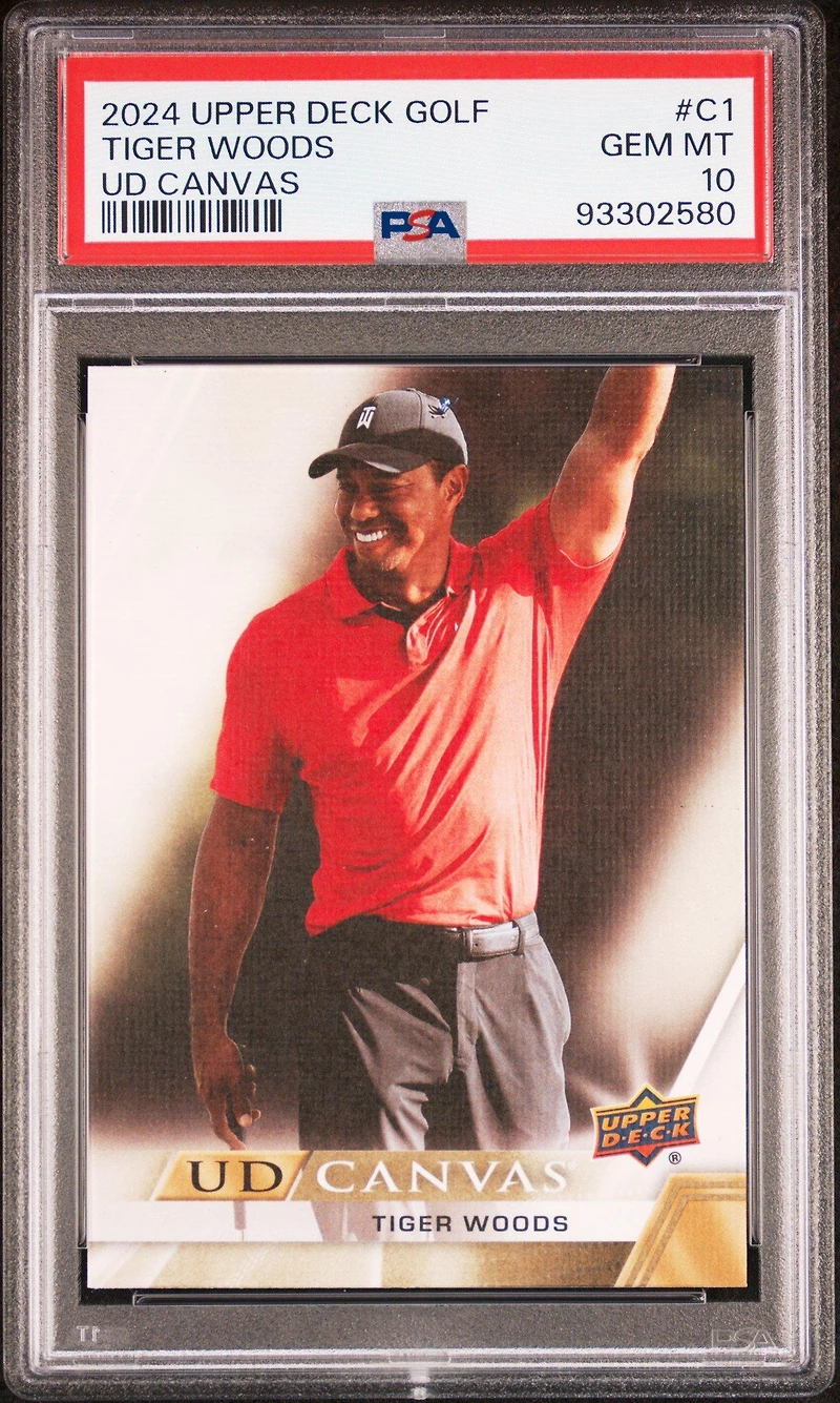 2024 Upper Deck Golf Ud Canvas C1 Tiger Woods PSA 10