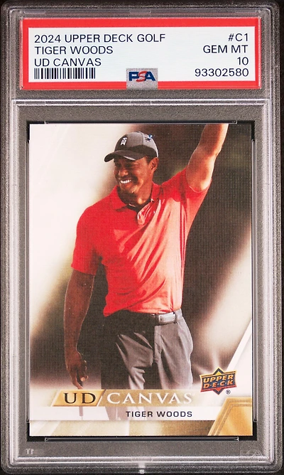 2024 Upper Deck Golf Ud Canvas C1 Tiger Woods PSA 10