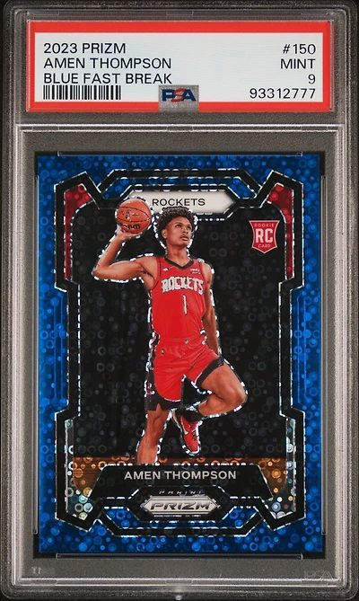 2023 Panini Prizm 150 Amen Thompson Blue Fast Break PSA 9