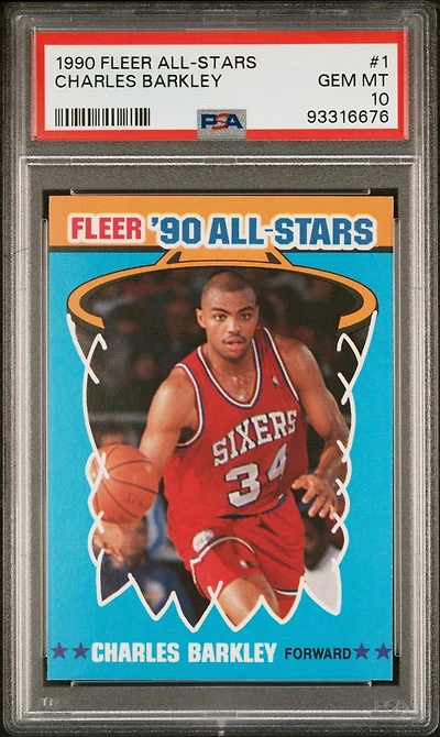 1990 Fleer All-stars 1 Charles Barkley PSA 10
