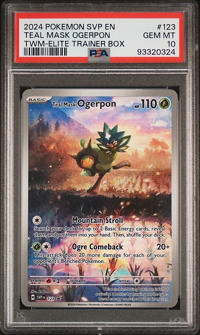 2024 Pokemon Svp En-sv Black Star Promo 123 Teal Mask Ogerpon Twilight Masquerade Elite Trainer Box PSA