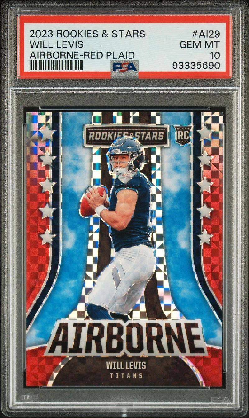 2023 Panini Rookies & Stars Airborne Ai29 Will Levis Red Plaid PSA 10