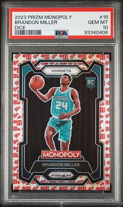 2023 Panini Prizm Monopoly 15 Brandon Miller Dice PSA 10