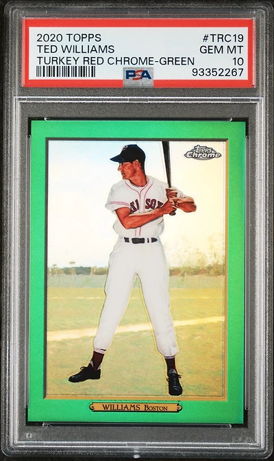 2020 Topps Turkey Red Chrome Trc19 Ted Williams Green PSA 10