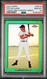 2020 Topps Turkey Red Chrome Trc19 Ted Williams Green PSA 10