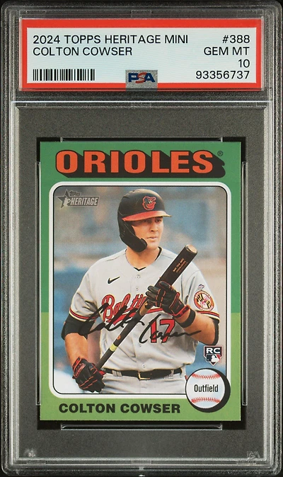 2024 Topps Heritage Mini 388 Colton Cowser PSA 10