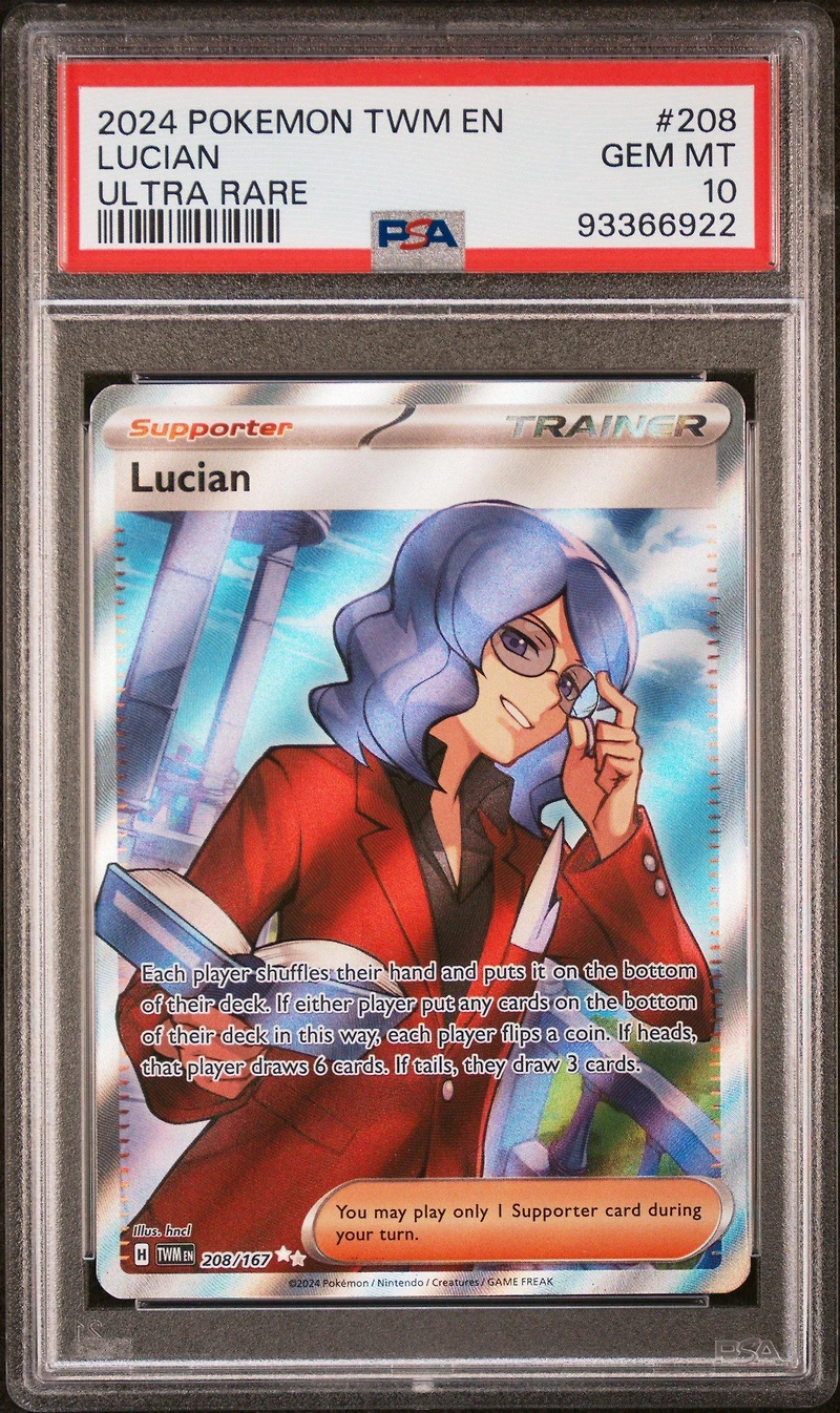 2024 Pokemon Twm En-twilight Masquerade 208 Lucian Ultra Rare PSA 10