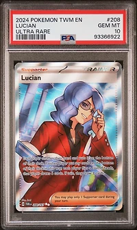 2024 Pokemon Twm En-twilight Masquerade 208 Lucian Ultra Rare PSA 10