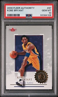 2000 Fleer Authority 87 Kobe Bryant PSA 10