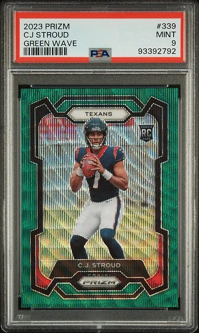 2023 Panini Prizm 339 Cj Stroud Green Wave PSA 9