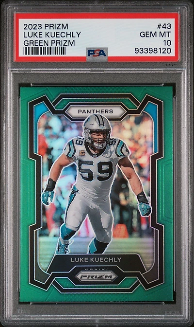 2023 Panini Prizm 43 Luke Kuechly Green Prizm PSA 10