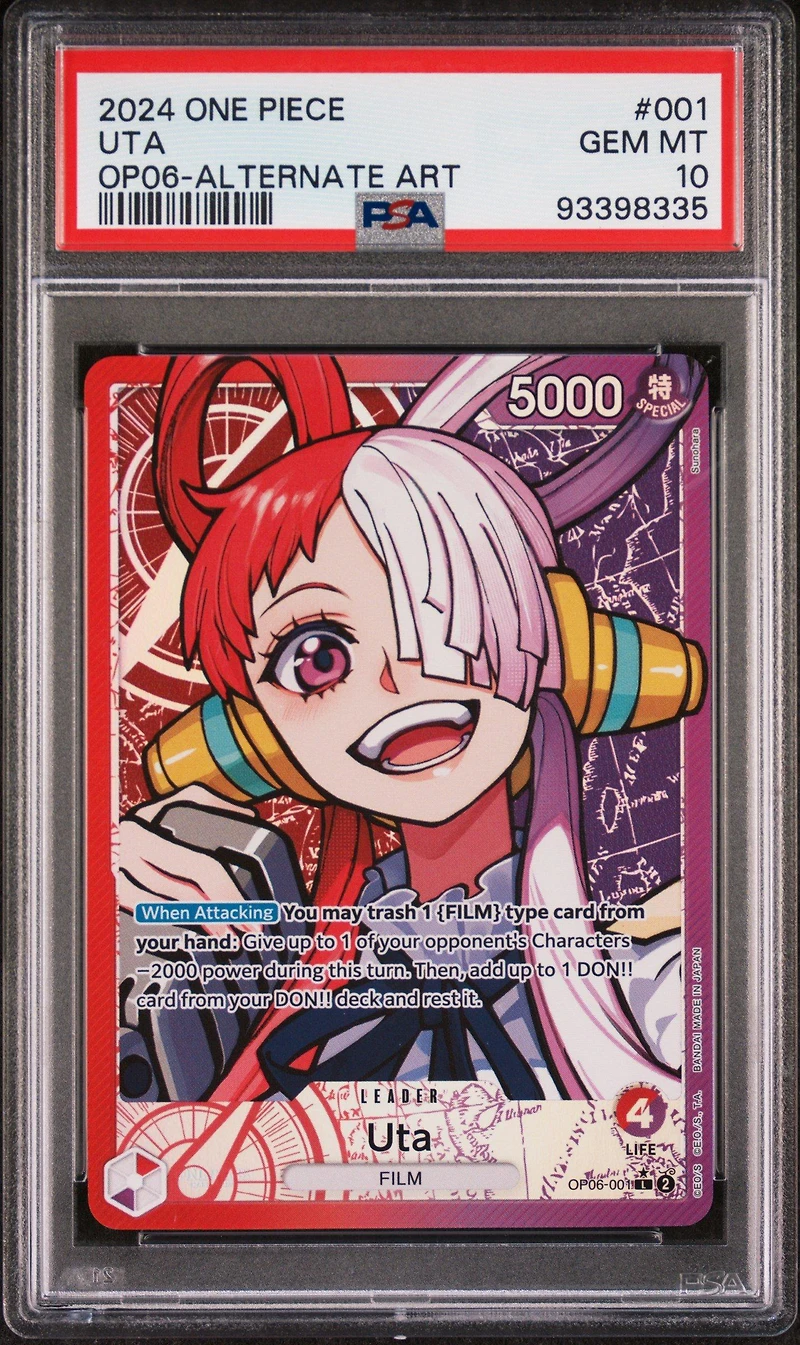 2024 One Piece Op06-wings Of The Captain 001 Uta Alternate Art PSA 10