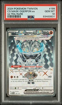 2024 Pokemon Twm En-twilight Masquerade 199 Cornerstone Mask Ogerpon Ex Ultra Rare PSA 10