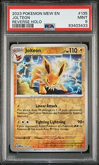 2023 Pokemon Mew En-151 135 Jolteon Reverse Holo PSA 9