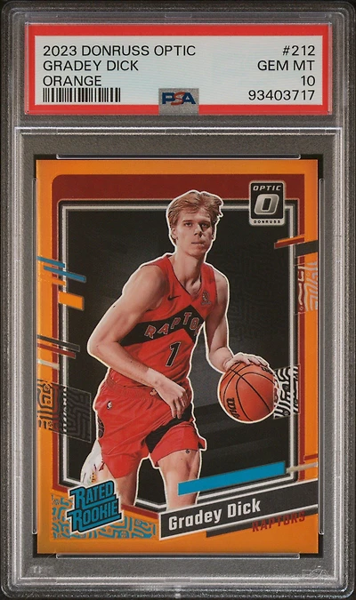 2023 Panini Donruss Optic 212 Gradey Dick Orange PSA 10