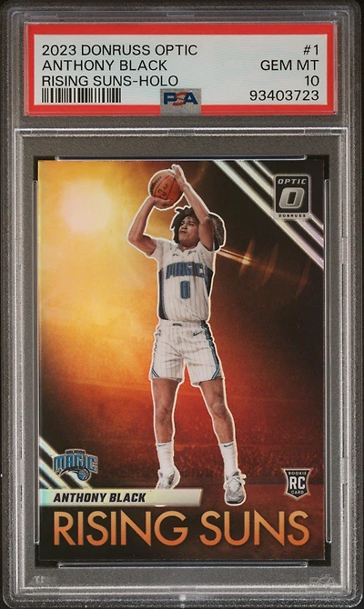 2023 Panini Donruss Optic Rising Suns 1 Anthony Black Holo PSA 10