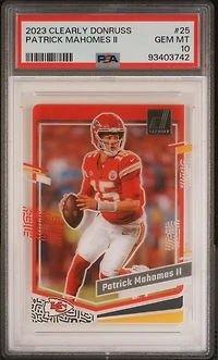 2023 Panini Clearly Donruss 25 Patrick Mahomes Ii PSA 10