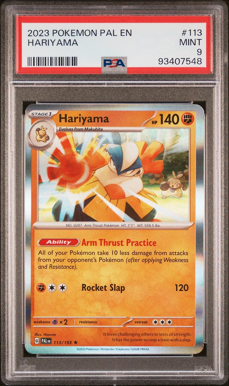 2023 Pokemon Pal En-paldea Evolved 113 Hariyama PSA 9