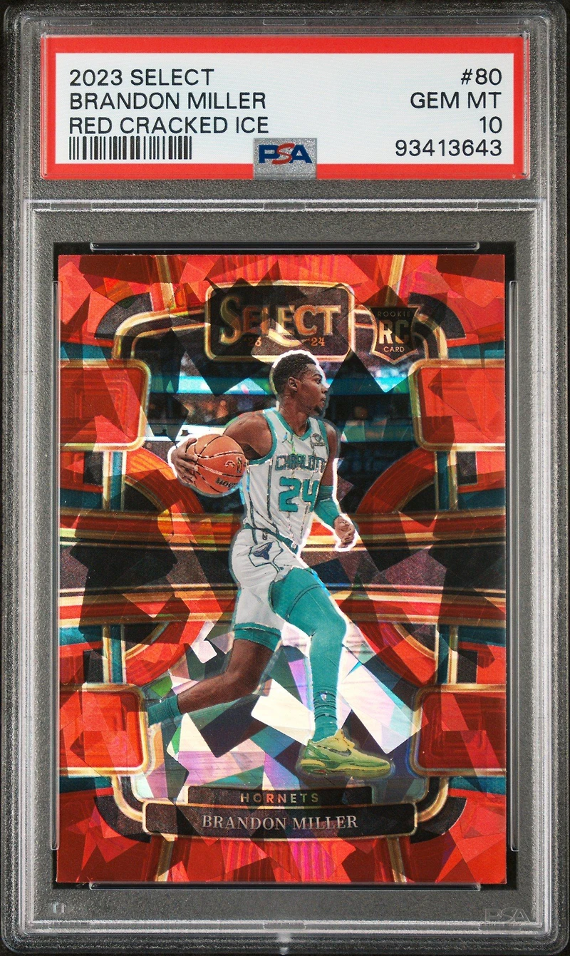 2023 Panini Select 80 Brandon Miller Red Cracked Ice PSA 10