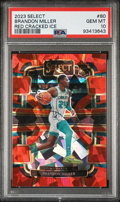 2023 Panini Select 80 Brandon Miller Red Cracked Ice PSA 10