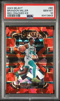 2023 Panini Select 80 Brandon Miller Red Cracked Ice PSA 10