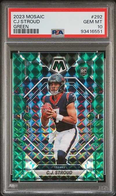 2023 Panini Mosaic 292 Cj Stroud Green PSA 10
