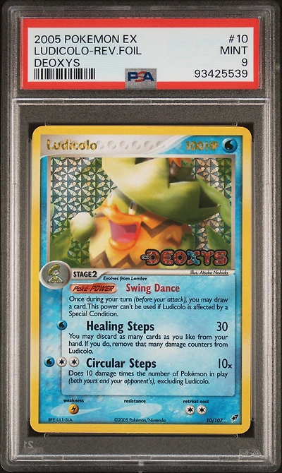 2005 Pokemon Ex Deoxys 10 Ludicolo-reverse Foil PSA 9